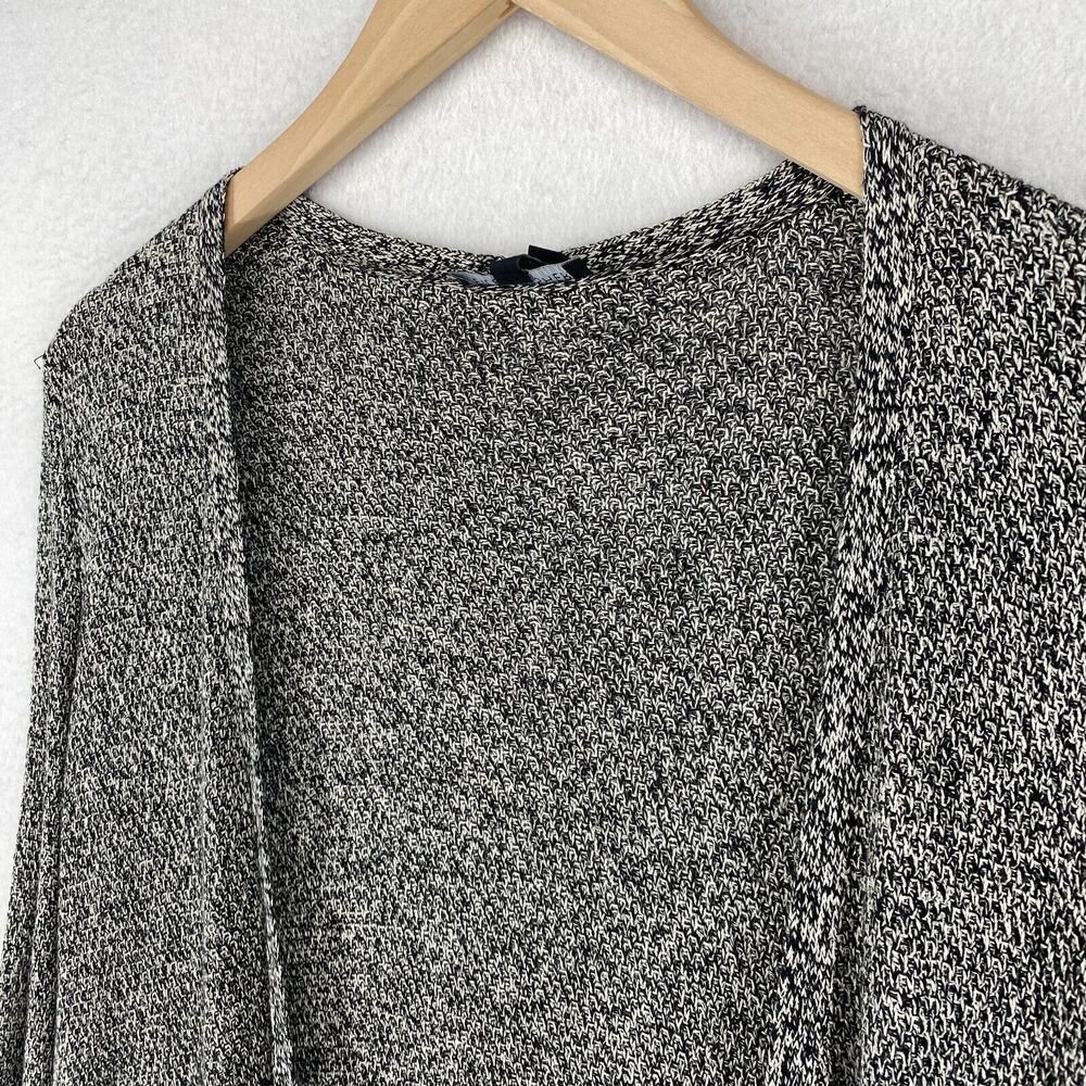 EILEEN FISHER Cardigan PL Rayon Marled Duster Open Front Long Sleeve Black USA - Picture 2 of 13